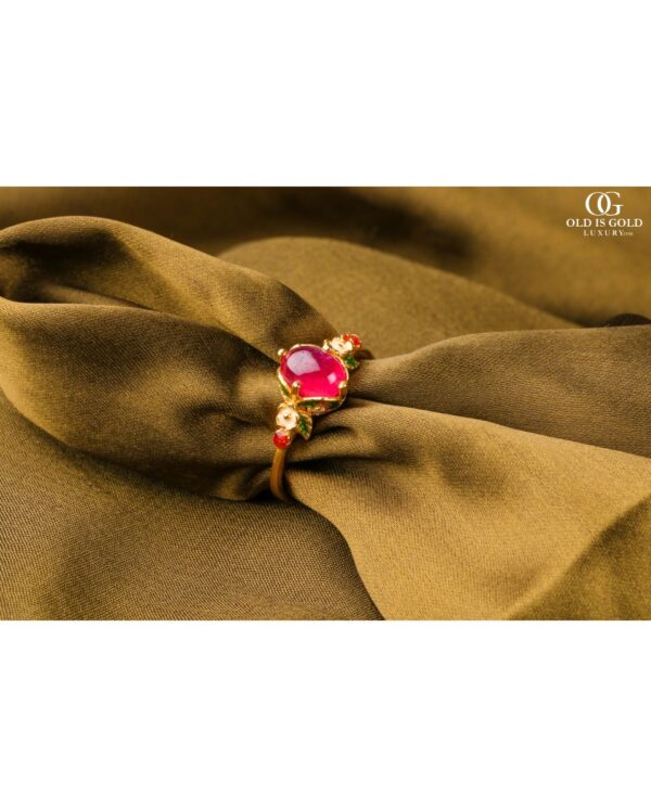 naturalrawrubydropandenamelwork24kgoldplated-3